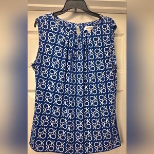 Calvin Klein Women's Blue CK Pattern Blouse
